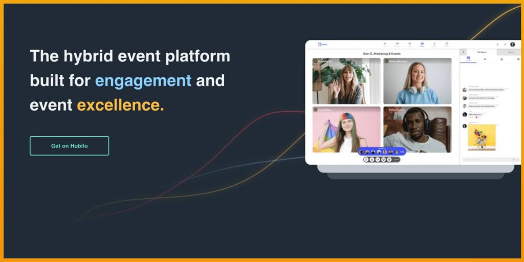 Hubilo vs. Hopin are both virtual event platforms. Here you see a screenshot of Hubilo.