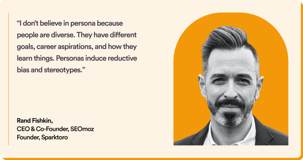An inisghtful quote by Rand Fishkin on finding the right persona for marketing