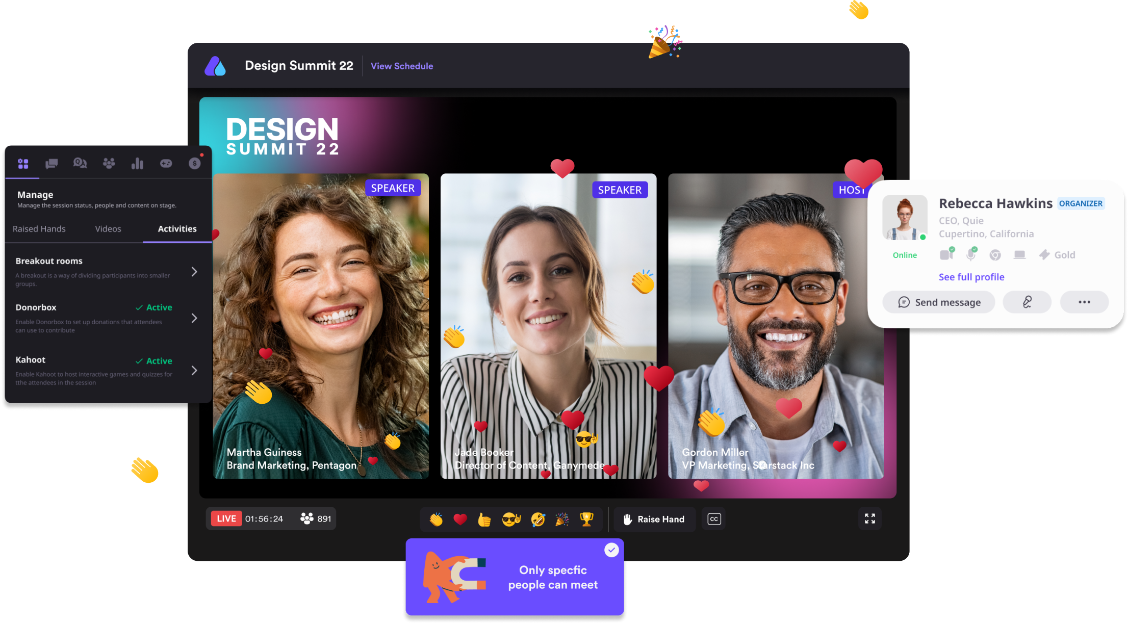 Designing virtual conference summits with speaker and host at Airmeet