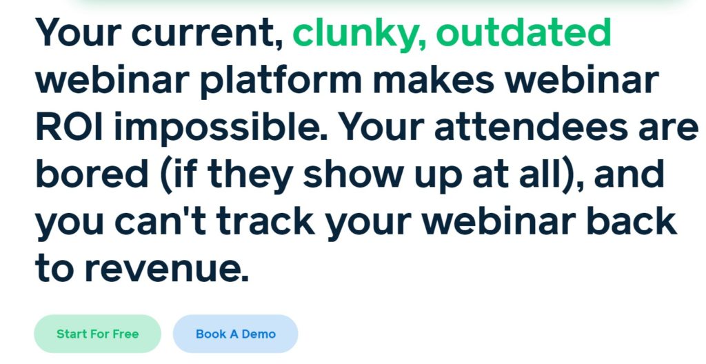 Demio's highlight as a webinar platform