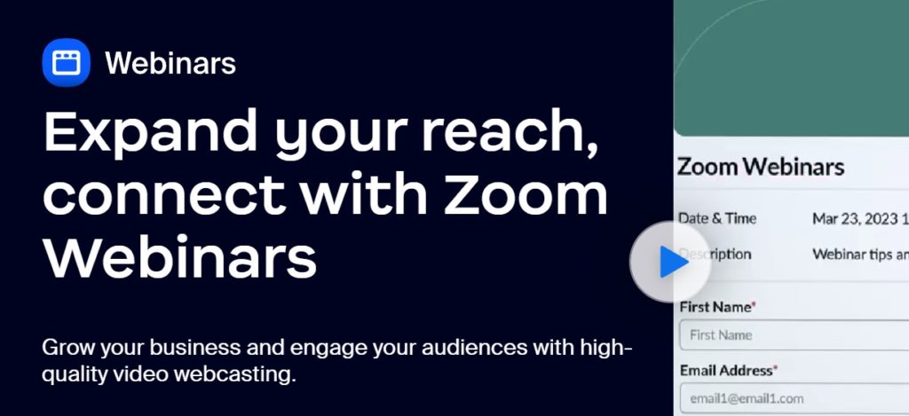 Zoom webinar platform