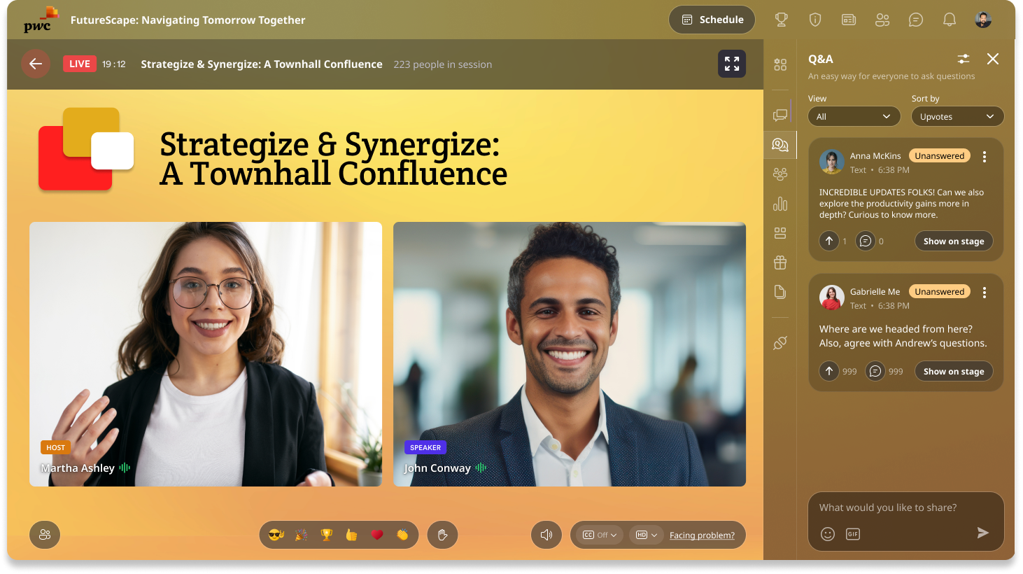Run virtual townhall kickoff meeting on Airmeet
