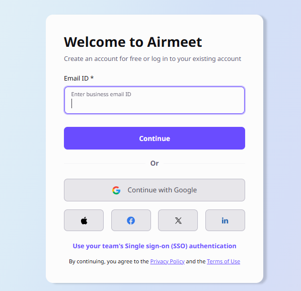 Log in with social accounts