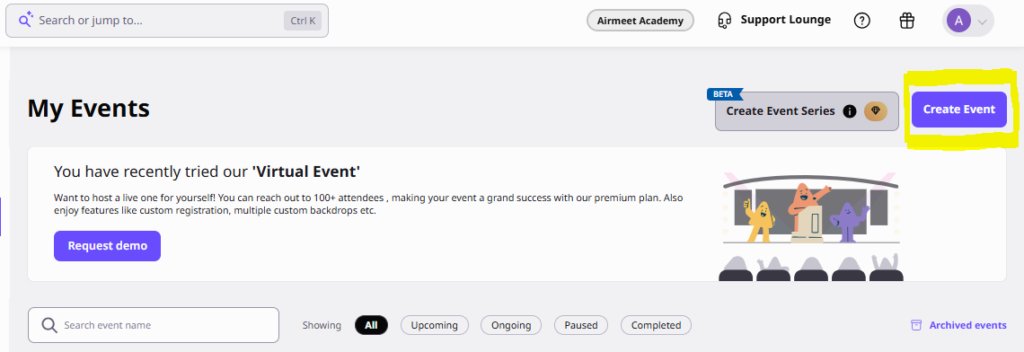 create a new event
