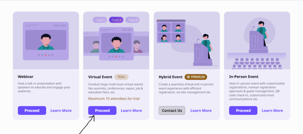 select virtual event