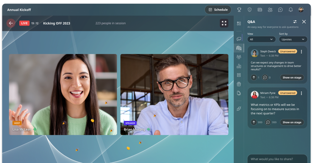 Deliver an interactive and rich virtual webinar experience for remote attendees.