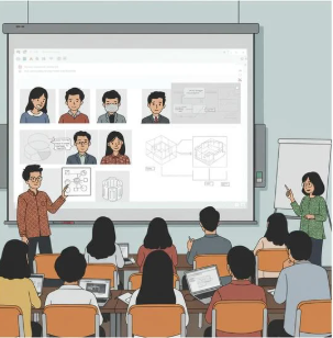 prepares and designs a webinar presentation