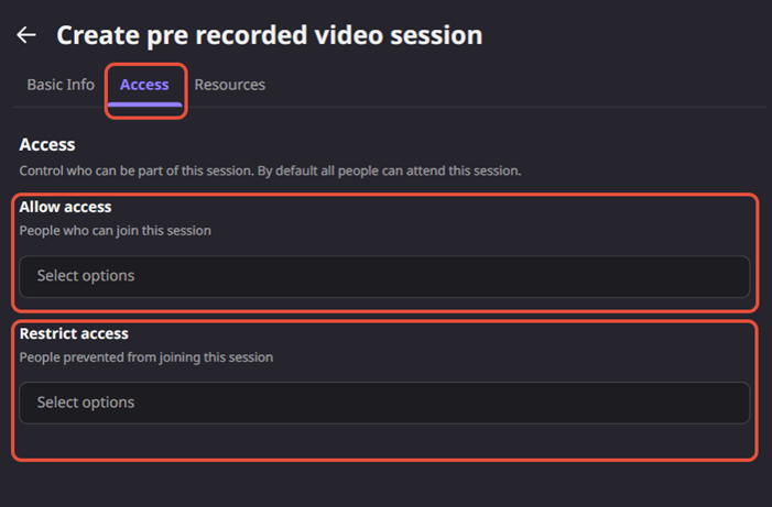 Access Tab