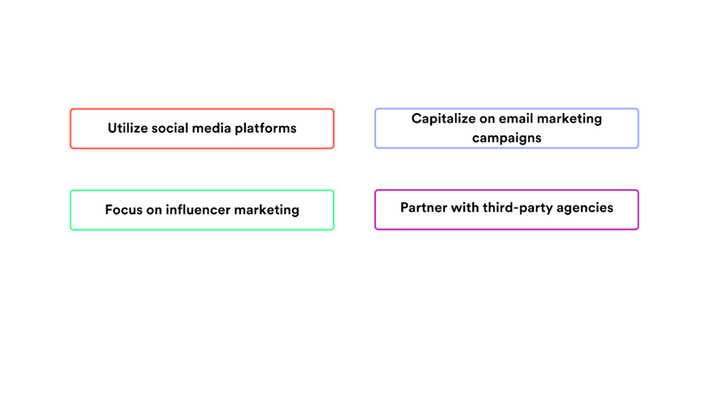event promotion strategies-utilize social media, email marketing influencer marketing, partner with third-part agencies