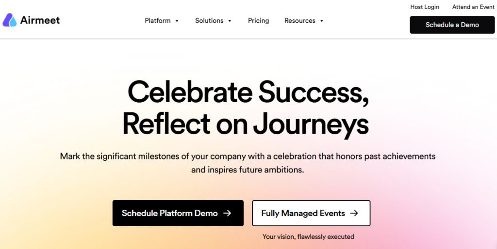 How Airmeet can assist in hosting Virtual company milestone events