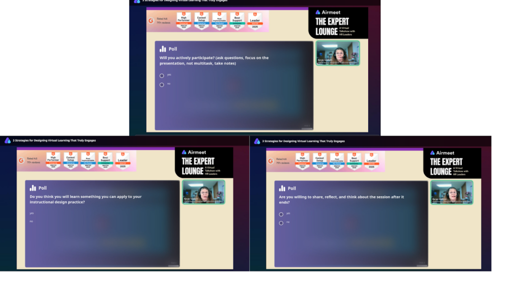 attendees to participate using polls