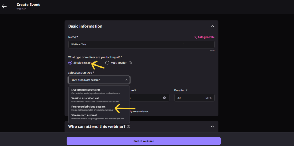 Another Way to Create an Automated Webinar on Airmeet 2