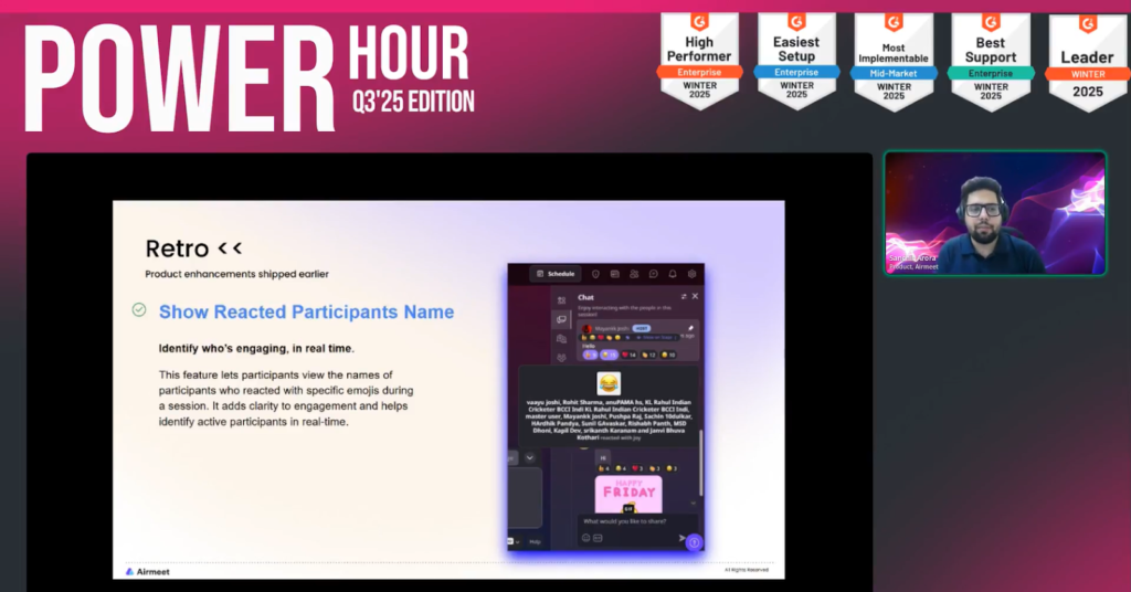 Reacted Participant's Name