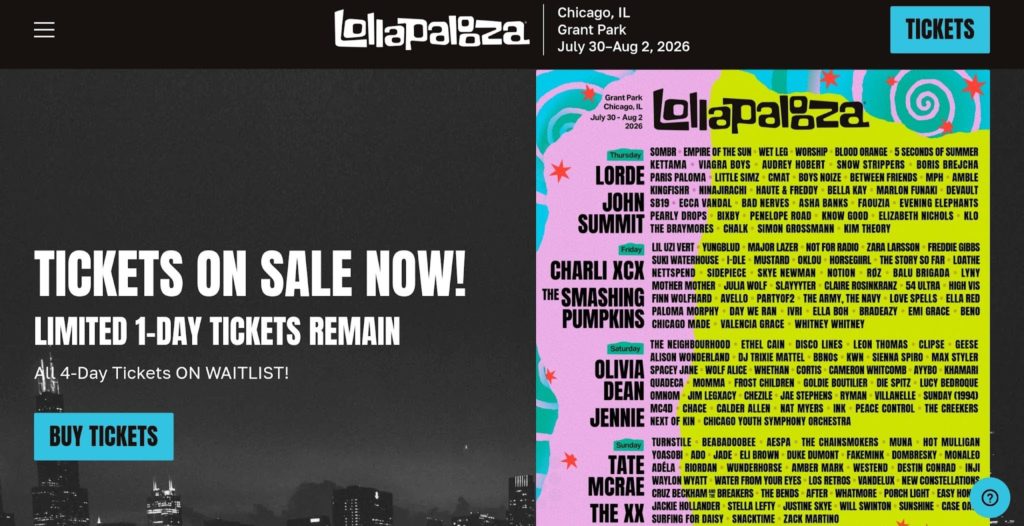 Lollapalooza Chicago, IL
