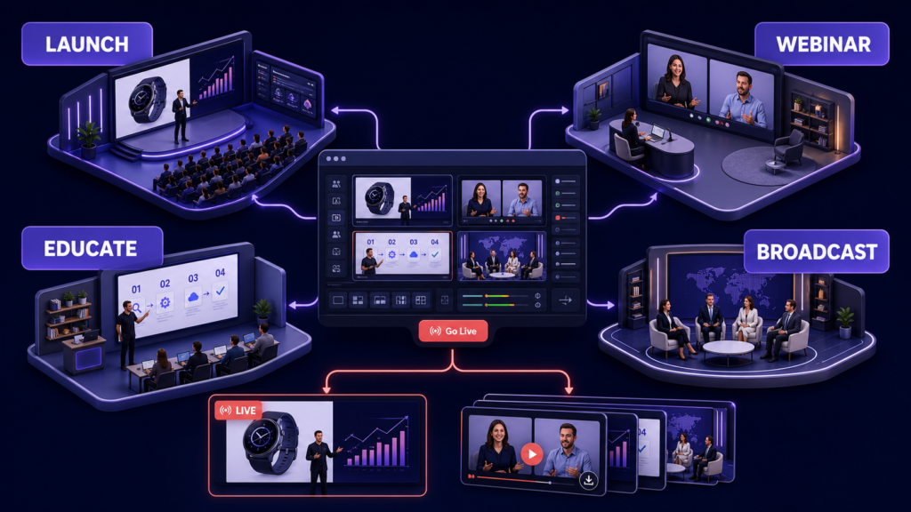 Benefits for different virtual event use cases