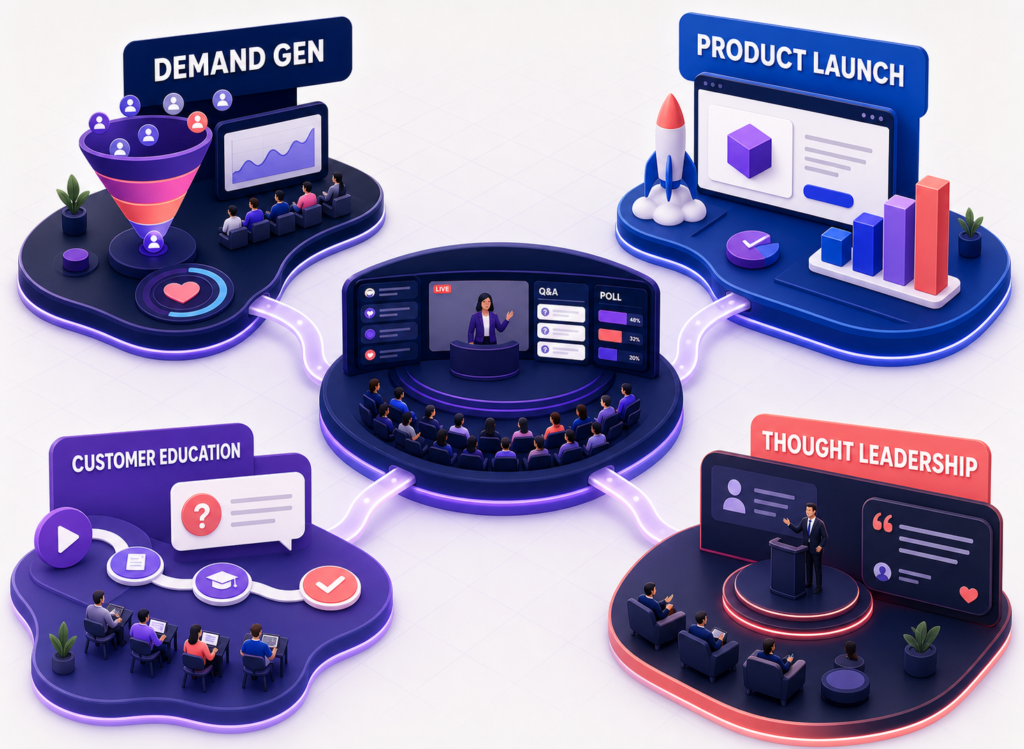 Benefits across revenue-focused webinar use cases