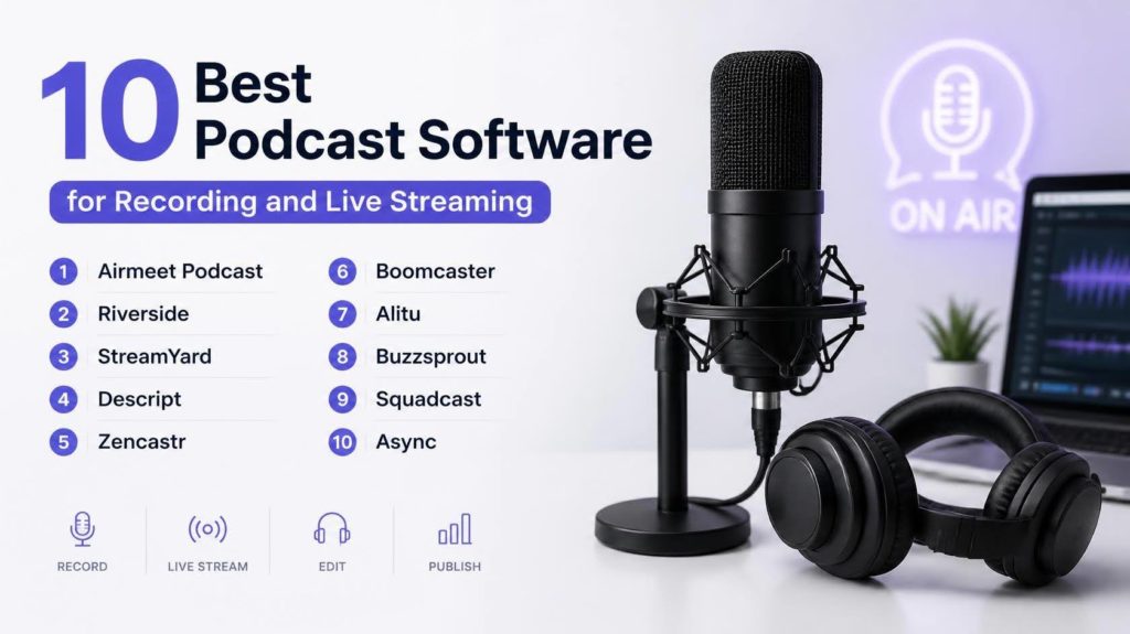10 Best Podcast Software for Recording and Live Streaming