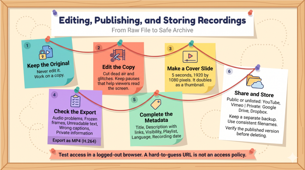 Editing, Publishing, and Storing Recordings
